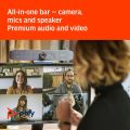 Poly Studio P15 Personal Video Bar (Plantronics + Polycom) - 4K Video Quality - Camera, Microphones & Speaker Solution with Premium Audio & Video - Certified for Zoom and Teams. 