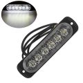 2X 12V-24V 6LED Light Flash Emergency Car Vehicle Warning Strobe Flashing White. 