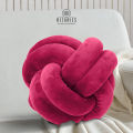 Rizaries Knot Pillow Ball Cushion 23cm Soft Velvet Round Throw Pillow for Sofa, Bed & Living Room Decor. 