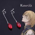 Fashion Kurapika Kurta Cosplay Earrings Charm Red Crystal Anime Hunter X Hunter Clip Earrings for Women Jewelry. 