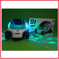 01 Concept Car – Futuristic Battery Operated Transparent Gear Toy Car with 360° Rotation, LED Lights & Music – Electric Bump-and-Go Toy Car for Kids Boys & Girls. 