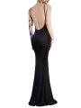 Female Long Slip Dress, Summer Solid Color Sleeveless Spaghetti Strap Backless One-Piece, Black, S/M/L. 