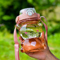Cute frog water bottle Leak-proof Strap Large Portable water bottle Straw Portable Large  sports water bottle for Outdoor activities Sports and exercise School or office Girls and kids Hydration. 