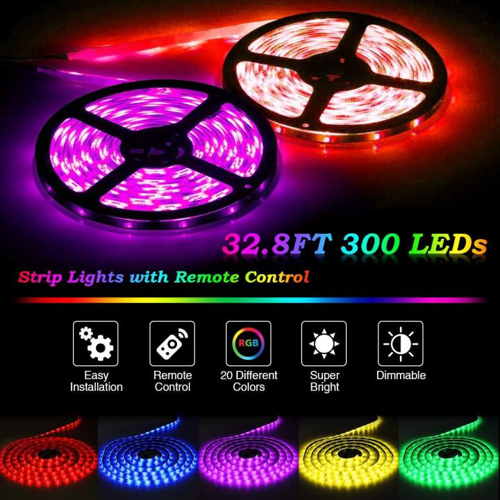 LED Strip Lights RGB, 5V USB Powered SMD Color LED Light Strips with 17 Keys RF Remote Control for TV Background Lighting PC Notebook Home Decoration