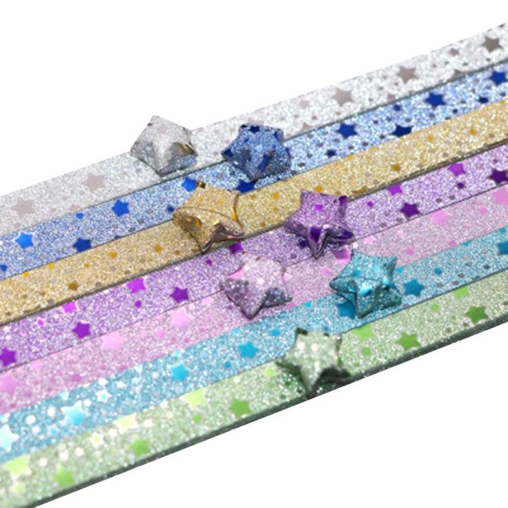 DIY Colorful Star Origami Paper Cartoon Art Craft Star Paper Strip Single Sided Lucky Star Scrapbooking Home Decoration