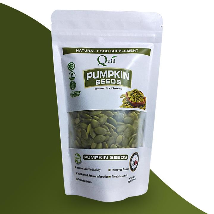Quill - Pumpkin Seeds – Pumpkin Seeds without Shell – Imported – Premium Quality – 150g Pack – Organic Products by Quill