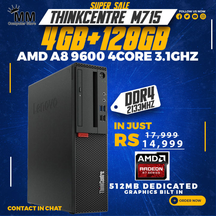 AMD A8 9600 With R7 512MB Graphic Card With DDR4 4GB RAM and 128GB M.2 ...
