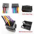 2pcs DVD Playe Radio Audio Car Android Head Unit Cable Connector ISO Cable Adapte Wiring Harness 16 Pin Plug. 