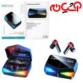 Damix M28 TWS Gaming Earphones with RGB Light & Low Latency Bluetooth. 