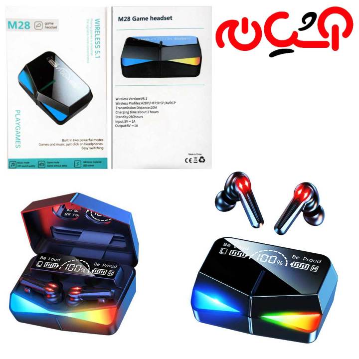 Damix M28 TWS Gaming Earphones with RGB Light & Low Latency Bluetooth