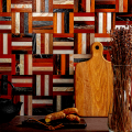 Elevation 3D WOOD TILE Pattern printed Wall Decorative Self Adhesive Wall Stickers / Tile Stickers in Pack of 24 / 48 / 60 / 80 / 120 Pcs. 4.5 x 7 inches for Wall Decor / Home Decor  Room Bathroom Kitchen Wallpaper for Wall Decoration. 