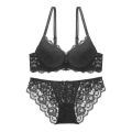 Two Pieces Women Lace Underwear Bra Panties Set. 