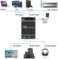 SCART to HDMI, Scart Converter Video Audio Box, HD Video Converter Scart to HDMI Adapter with PAL/NTSC Video Scaler, 1080P/720P Support HDMI, 3.5mm Coaxial Audio Out for TV and DVD Player. 