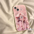 Fantasy Pretty Puss Doodle Case Compatible For IPhone 11 XR X 14 13 12 Pro Max 7 6 8 6s Plus XS Max SE 2020 Cartoon Princess 3D Wavy Curved Edge Shockproof Soft Cover. 