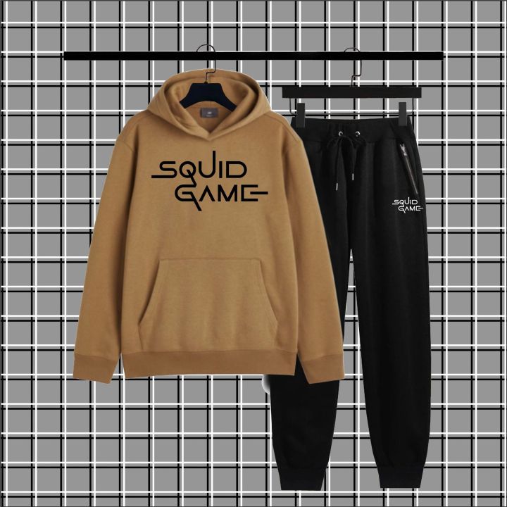 Squid game Printed winter Hood Tracksuit For Men and Boys