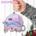 Amamia Makeup Christmas Ornament with String Window Wooden Christmas Hangings Ornament. 