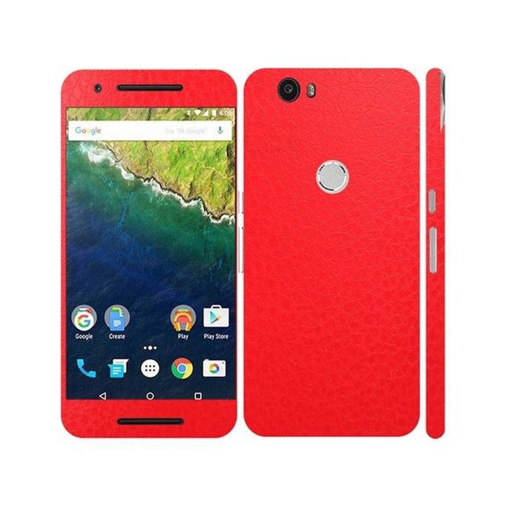 Nexus 6P Red Common Leather Texture Mobile Skin
