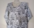 Newspaper Printed Shirt for Girls and Women - Premium Lenin Fabric, Stylish, Standard Size. 