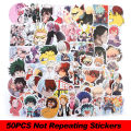 50pcs New Anime My Hero academia Stickers Decals Motor Skateboard Laptop. 