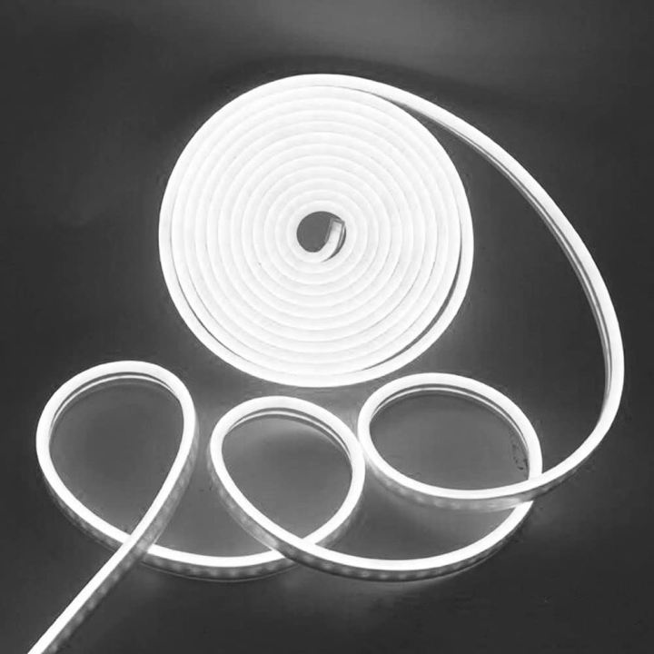 6mm Narrow Neon light 12V LED Strip Light Flexible Rope 5M - White (New)
