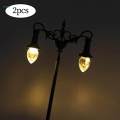 2Pcs Mini Street Post Lights 1/87 Model Train Lamp Lighted Street Lamps for Decor. 