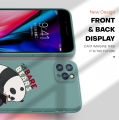 AMORVOR for iPhone 7 8 Plus Back Cover Cartoon Cute Panda Side design Soft Case Liquid Silicone Phone Cases. 