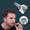 Manual Nose & Ear Hair Trimmer Stainless Steel Nose Hair Remover Easy to Use with Clean Brush. 