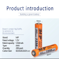 Multiple Power High Capacity Rechargeable Batteries Size AAA (2 cells) 1250 mAh Ni-MH 1.2V.. 