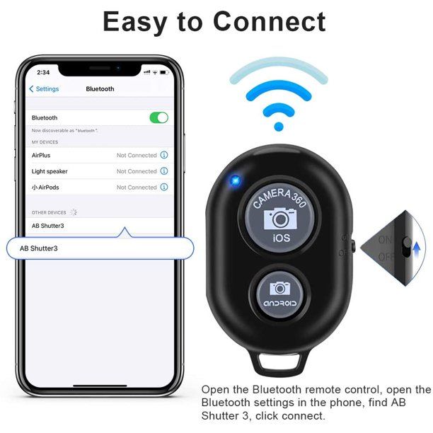 Bluetooth Selfie Remote Shutter for iOS Android