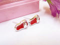 ED074 Korean Jewelry Wholesale Fashionable and Cute Dripping Oil Small Slipper Stud Earrings Mixed Batch Personalized Plastic Stud Earrings. 