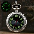 Men's Large Dial Luminous Pocket Watch, Retro Coverless Large Numbers Quartz Watch Gifts, Classic Uncovered Retro Quartz Pocket Watch. 