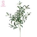 Artificial Green Leaf No Watering Faux Ten Forked Olive Branches Stems Decor. 