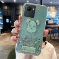 Phone Case For Realme C30 Back Cover Shiny Ring Case Glitter Soft Transparent Gloomy Bear Cases for Realme C30 Back Cover Stars Moon Girls. 