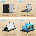 F3 Foldable Mobile Phone Screen Portable Projector Magnifier 3D Enlarged Screen Display With HD Video Magnifying Glass | Folding Stand Holder For Cell Phones With High Quality Adjustable Angle Design - All Smartphones Supported. 