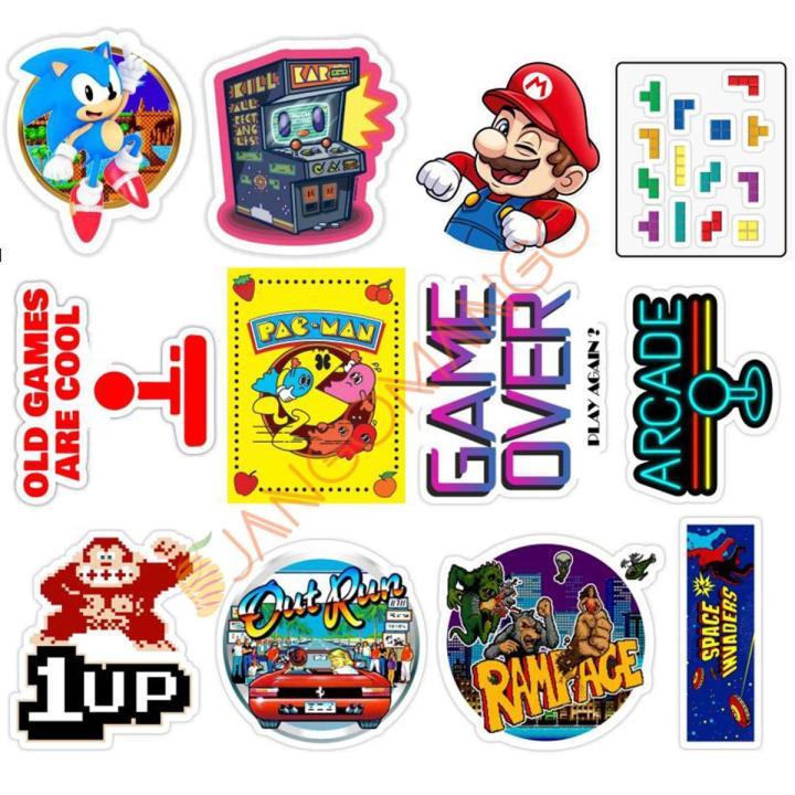 10 Pcs Old School Retro Games Stickers Pack For Laptop, Desk, Notebook and Mobile covers DIY Stickers - JangoMango Store