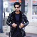 Fashion Biker Leather jacket with fur Coder-31. 
