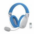 Redragon H848 Bluetooth Wireless Gaming Headset White Blue Lightweight  7.1 Surround Sound Multi Platforms for PC, PS5/4/3, Switch, Mobile. 