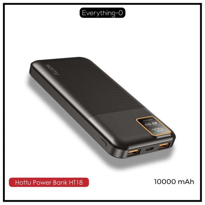 Hottu Power Bank HT18 Fast Charging 10000 mAh Power Bank 3 Output Ports With 1 Year Replacement Brand Warranty