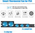 ElecGear Auto Cooling Fan for PS4 Pro, External USB Cooler Automatic Temperature Sensor Controlled Radiator Heat Exhaust works with PlayStation 4 Pro Model TP4-831 Black. 