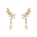 Exquisite Leaves Crystal Flower Stud Earrings Women Zircon Tassel Drop Earrings Layor. 