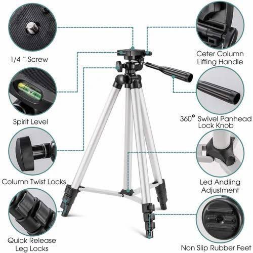 330A Big Tripod 5 Feet Mobile Stand For Mobile and Digital Camera Video Capturing