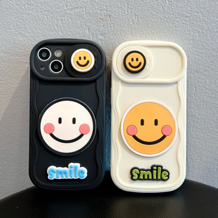 [autismaut] Three-Dimensional Couple Smiley Face Sliding Window iPhone15Pro Phone Case Suitable for Apple 14/13 Cartoon 12 Protective Sleeve 11