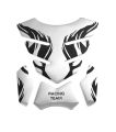 3D Gloss Silver Stereo Rubber Motorcycle Gas Fuel Oil Tank Pad Sticker Protector Cover Fish Bone Decals Black Pro Gripper Silver. 