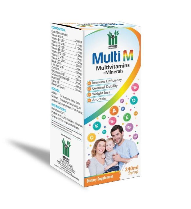 MULTI-M Syrup MultiVitamins & Minerals 120ML / 240ML
