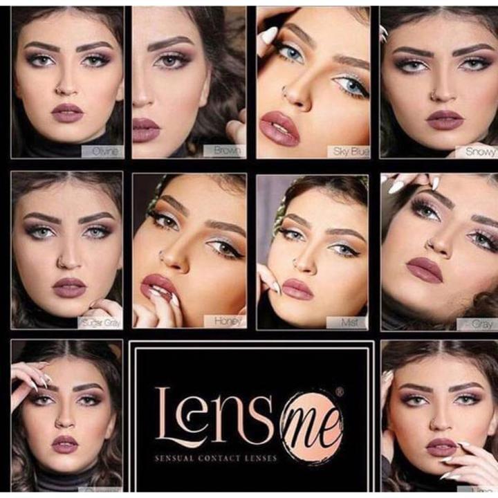 LensMe Color Contact Lenses Snowy Smokey Sky Blue Mist Marble Malakite Lime Latte Honey Cloud Caramel Cafee Brown (Made in Korea) with FREE Kit