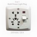 Multi Pin Power Socket (Light Plug) 5 in 1 - Wall Socket Plate - 250 Volts / 20 Amp - Major -White. 