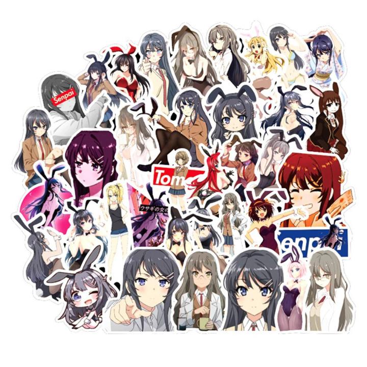 10/30/50pcs/pack Seishun Buta Yarou wa Bunny Girl Senpai no Yume wo Minai Anime Stickers For Furniture Wall Desk Box Motorcycle