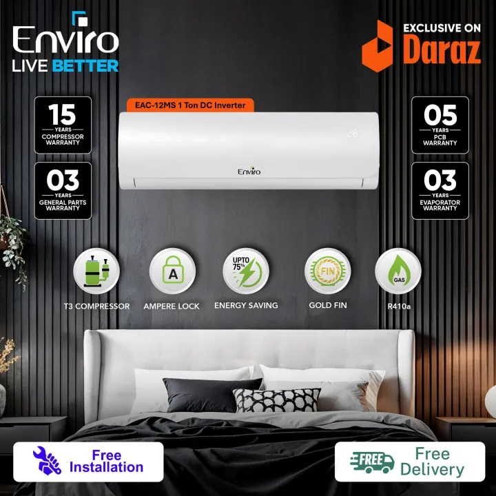 Enviro%20Marvel%20Series%20EAC-12MS%201%20Ton%20DC%20Inverter%20Air%20Conditioner,%2012,000%20BTU,%20T3%20Compressor,%20Heat%20&%20Cool,%20Up%20to%2075%25%20Energy%20Saving,%204D%20Air%20Throw,%2015%20Years%20Compressor%20Warranty%20+%20EI-TB-3320%20Blender%20Grinder%20Gift%20-%20Image%202
