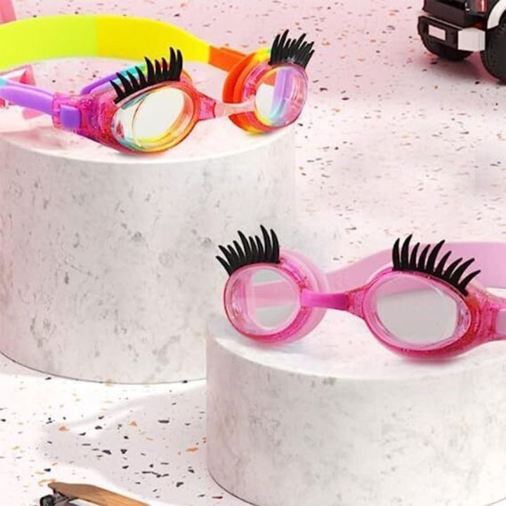 PC Children Eyelash Swimming Goggles New Anti-fog Waterproof Eyelash Goggles Silicone HD Swimming Goggles
