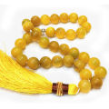 Yellow Color Aqeeq Stone Tasbeeh 33 Beads  (Size 12MM) - Fancy Men and women Choice Color Tasbih (Agates) muslim Agate zikr prayer Tasbeeh - handmade Rosary 12mm tasbi counter Stress Relaxation. 